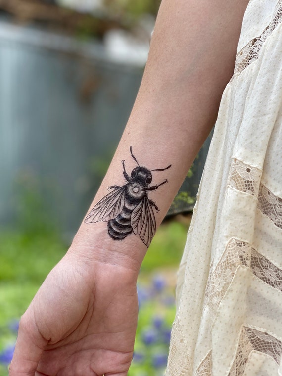 Big Bee Temporary Tattoo Honey Bee Bumble Bee Tattoo - Etsy Big Bee Temporary Tattoo Honey Bee Bumble Bee Tattoo - Etsy