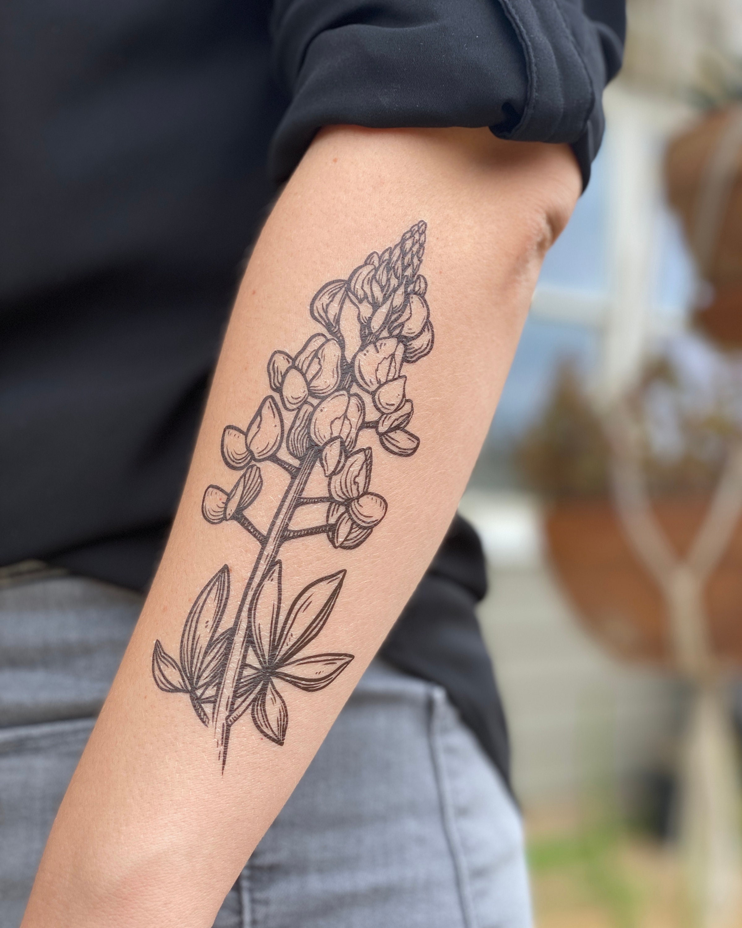 Bluebonnet Flower Temporary Tattoo Texas Wild Flower Tattoos - Etsy