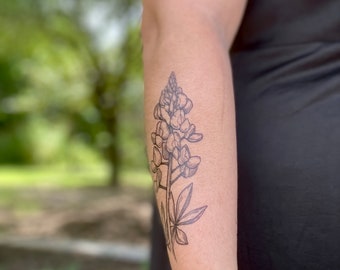 Bluebonnet Flower Temporary Tattoo Texas Wild Flower Tattoos - Etsy Sweden