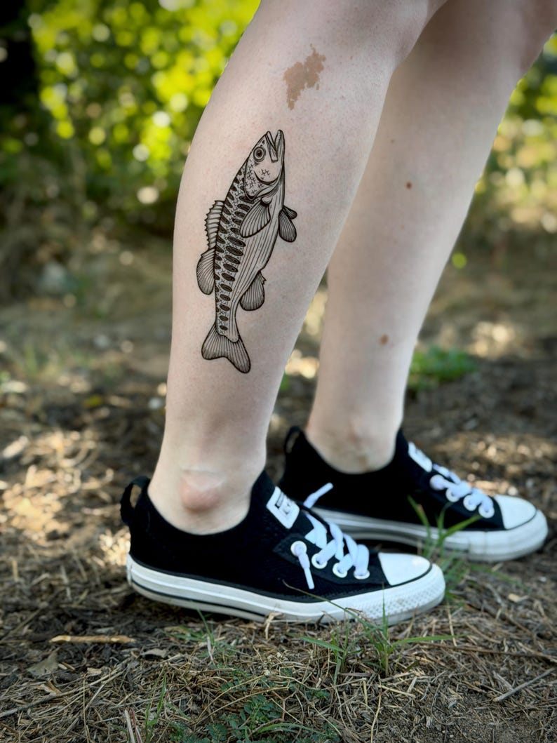 NatureTats Guadalupe Bass Temporary Tattoo - Thumbnail 4