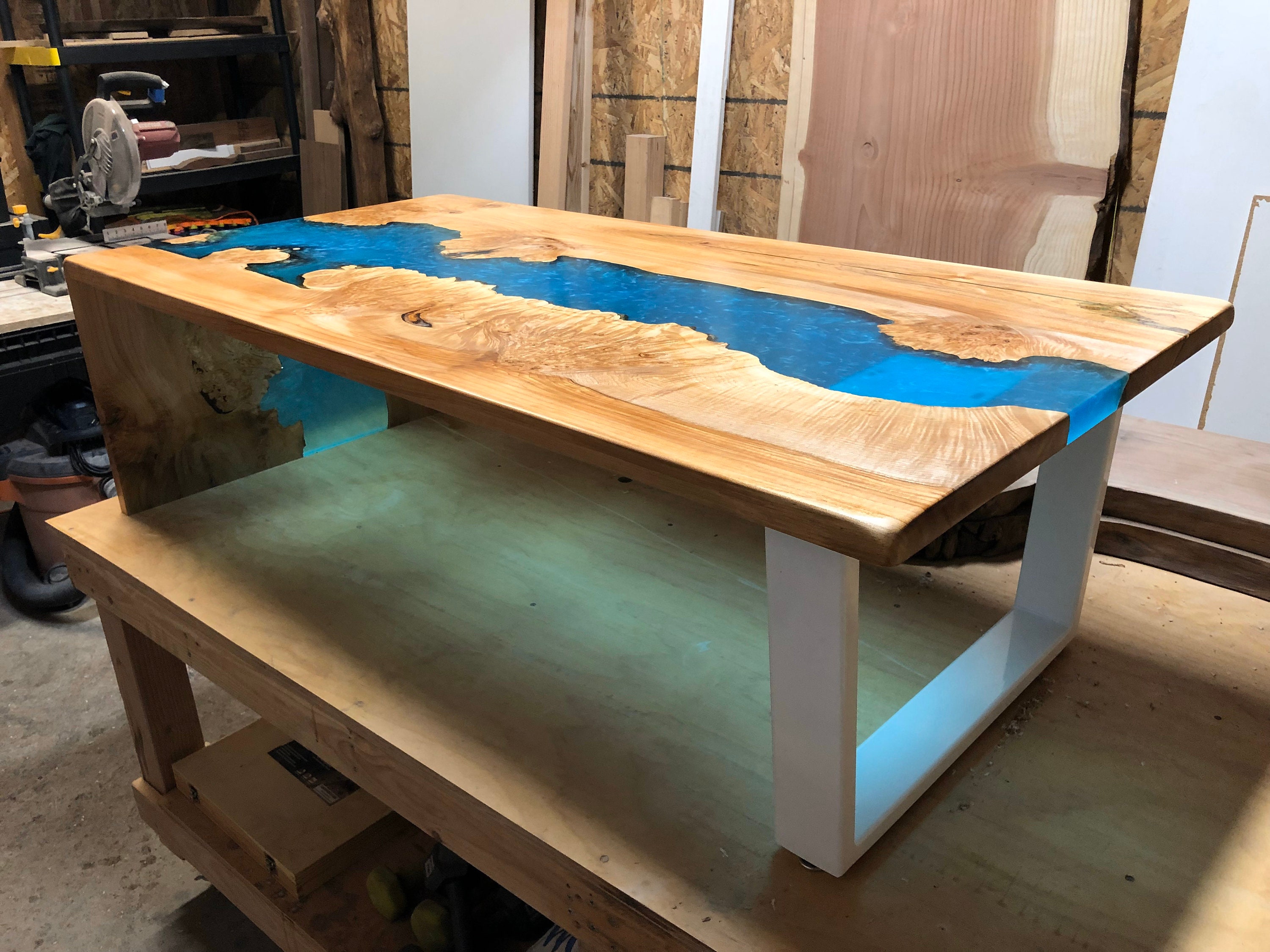 Custom Epoxy Resin River Waterfall Table Etsy Canada