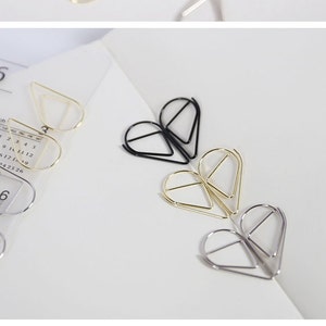 50pc mix (gold, silver, black) Tear Drop Paper clips