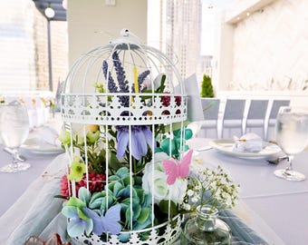 Handcrafted Faux Wildflower Dolly Parton Birdcage Decor