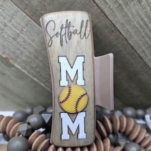 Softball Mom Claw Clip (4.1 inch) / Sports Hair Accessory