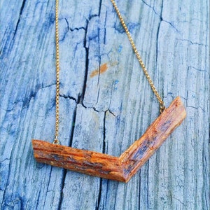 Necklace - Diffuser - Reclaimed Wood - Stainless Steel - RECLAIMED SYMBOLS  - The Collar