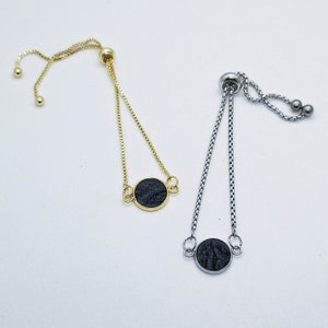 Bracelet  - Leather  -  Stainless Steel - Gold Tone - RECLAIMED LEATHER