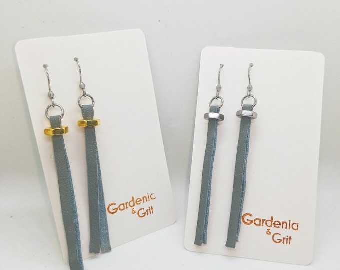 Earrings -  RECLAIMED LEATHER DANGLE