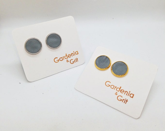 Earrings  - RECLAIMED LEATHER STUDS