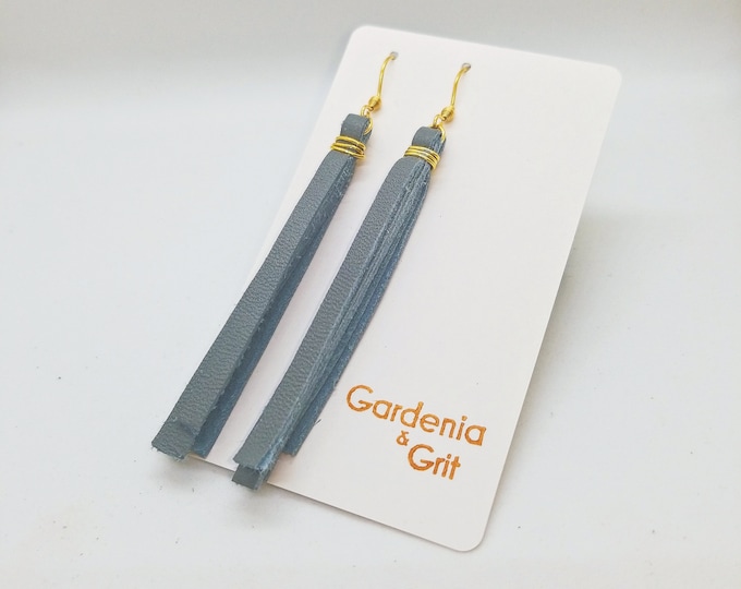 Earrings - RECLAIMED LEATHER TASSEL