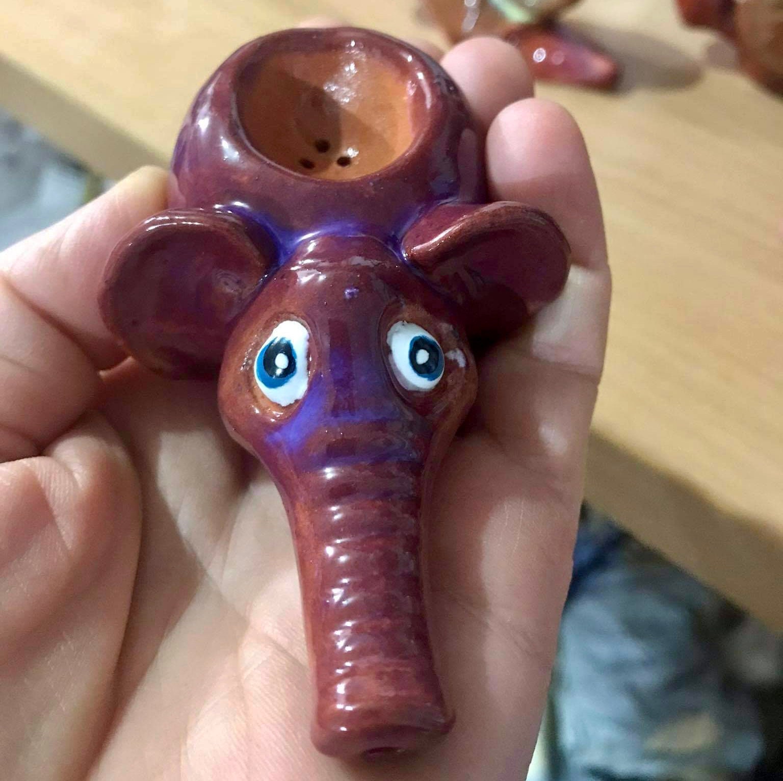 Elephant ceramic smoking pipe