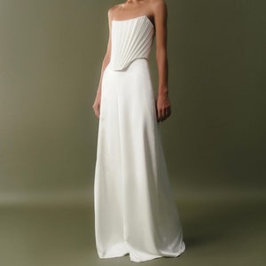 Satin bridal pants Silk palazzo pants for a bride Wide leg bridal trousers Silk wedding pants LANA
