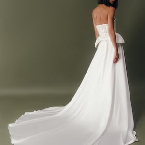 Unique Two-piece Corset Wedding Dress A-line Silk Satin 2-piece Bridal ...