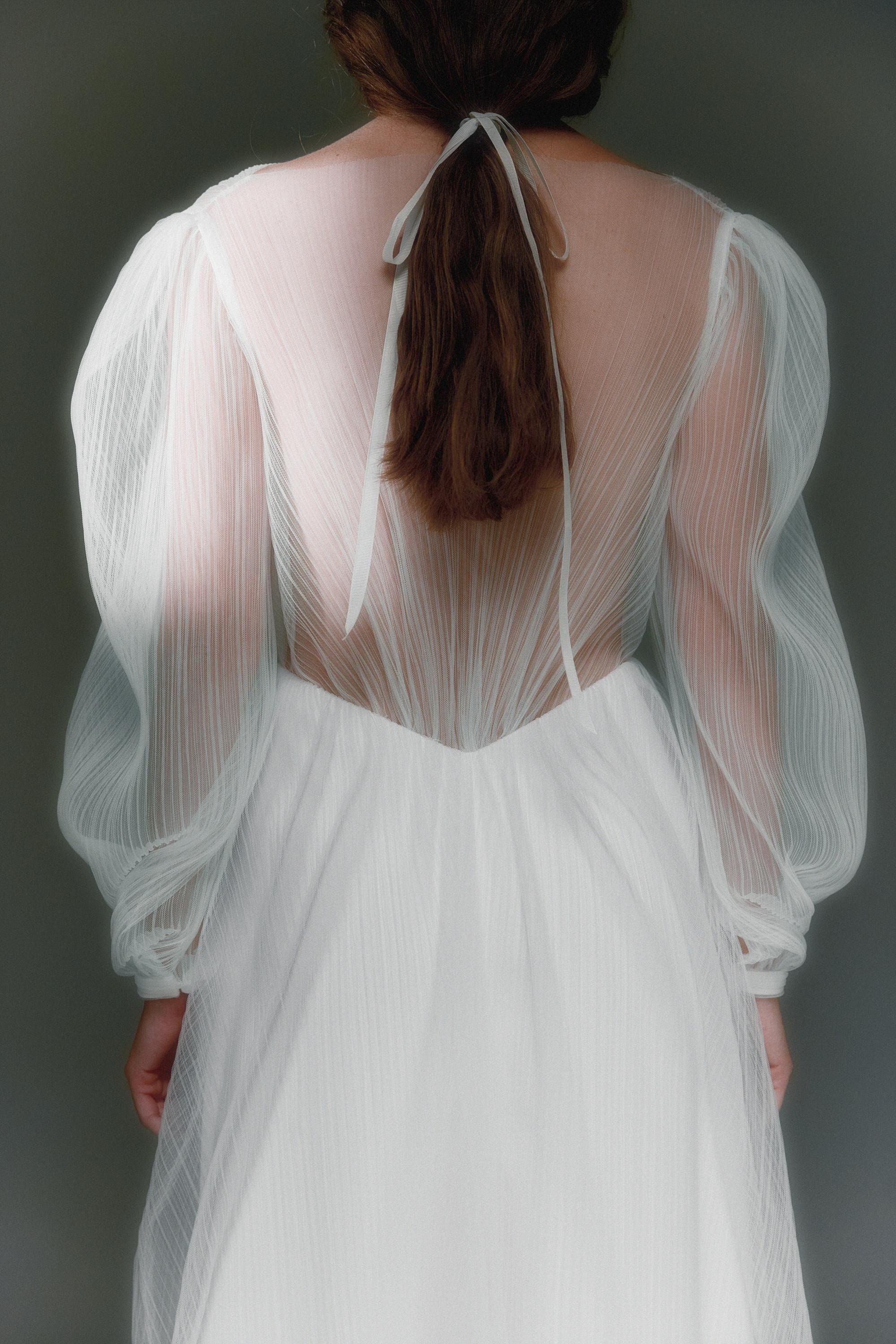 ◆Loulouseoul◆ Sheer Puff Long Dress Ivory Sheer Puff Long Dress (Ivory) - LOULOUSEOUL