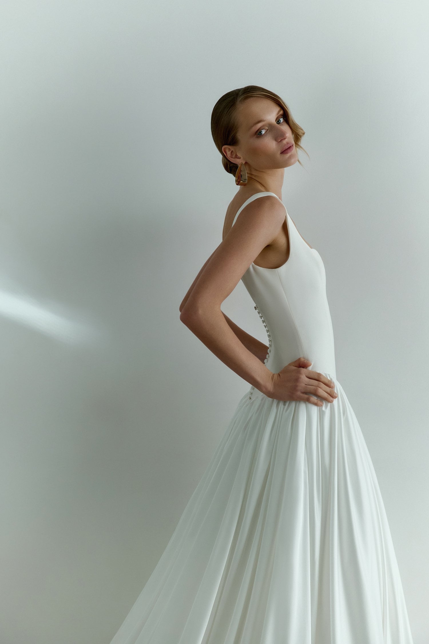 Drop Waist Wedding Dress Square Neck Basque Waist Wedding Dress Minimalist  A-line Wedding Dress Modern Silk Satin Ball Wedding Gown LYNN - Etsy UK