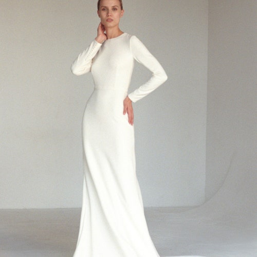 Long Sleeve Classic Minimalist Wedding 