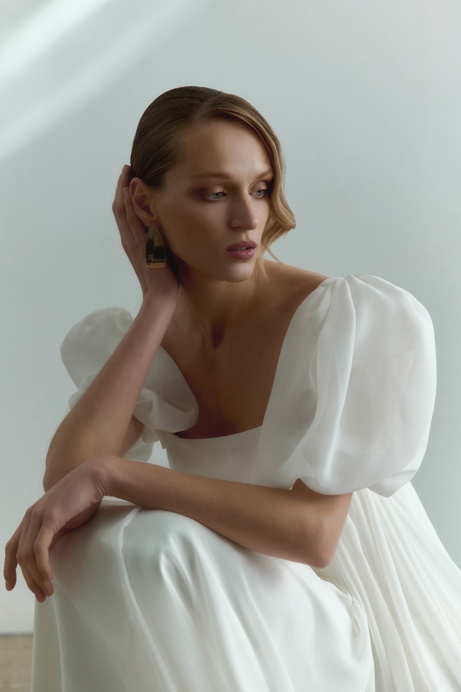 sachin and babi light blue dress Lily's Empire Waist White Formal Dress FIE6051 – Lily's Seaside Boutique main image 0
