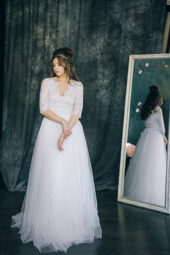 3 4 Sleeve Wedding Dress