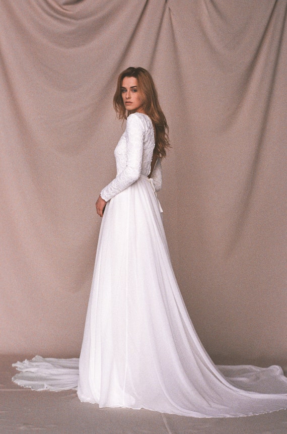 etsy long sleeve wedding dress