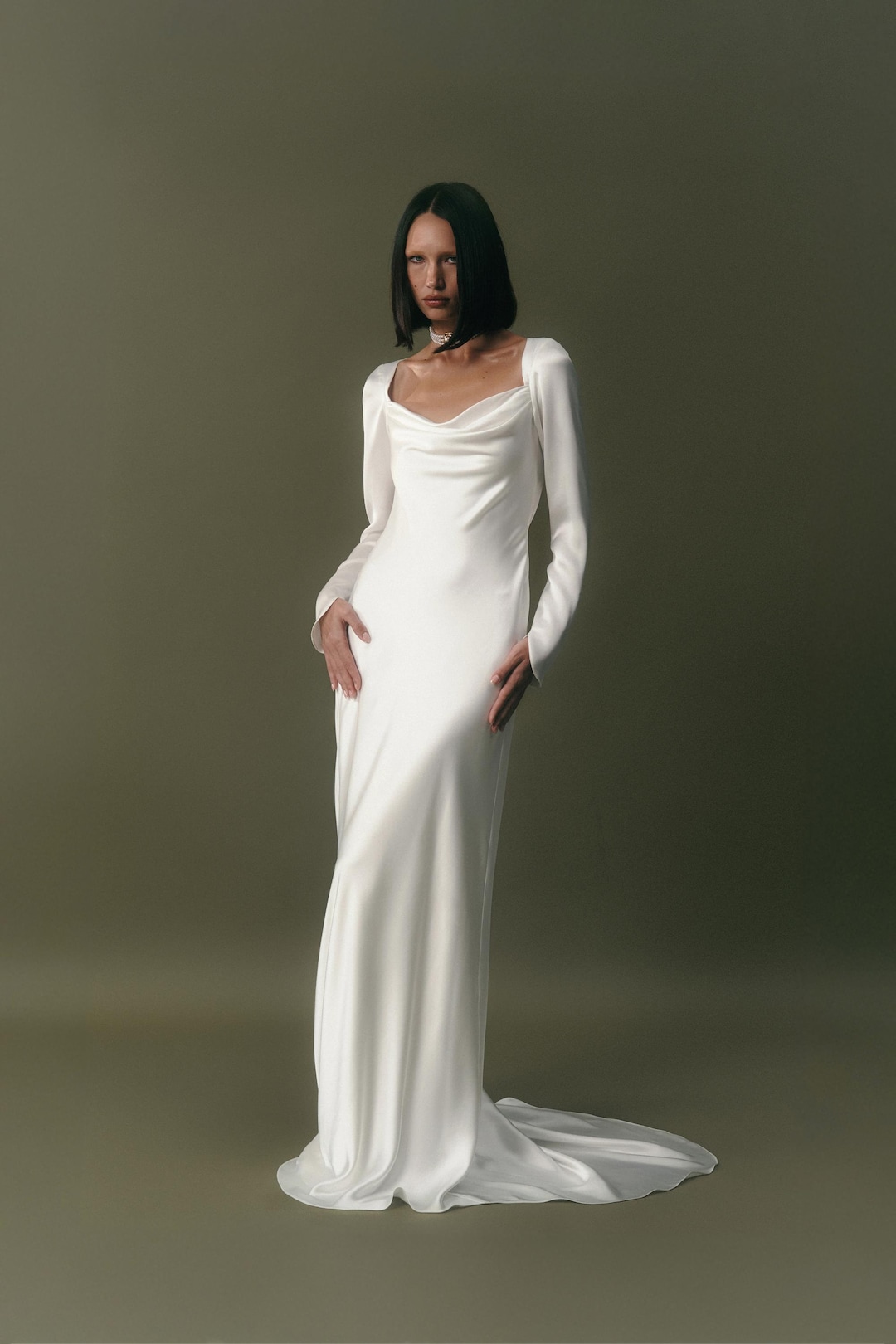 りんご【andresd】detached sleeve dress Silk Mikado A-line With Balloon Sleeves | Kleinfeld Bridal