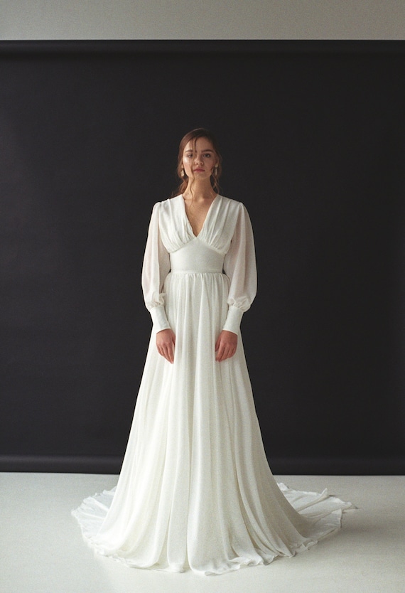 bishop sleeve wedding dress