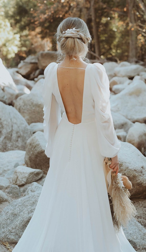 Chiffon Open Back Dress in Bright Field Chiffon Open Back Dress in Bright Field