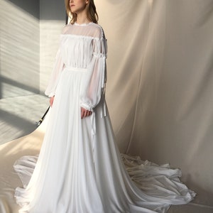 Bohemian Wedding Dress Statement Bishop Sleeve Wedding Dress Puff ...