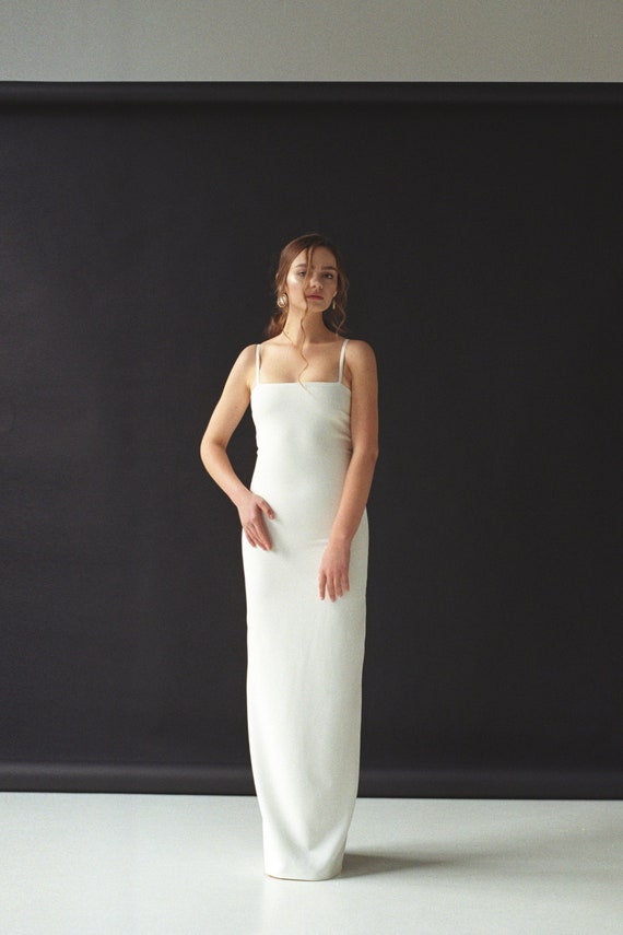 modern sheath wedding dress