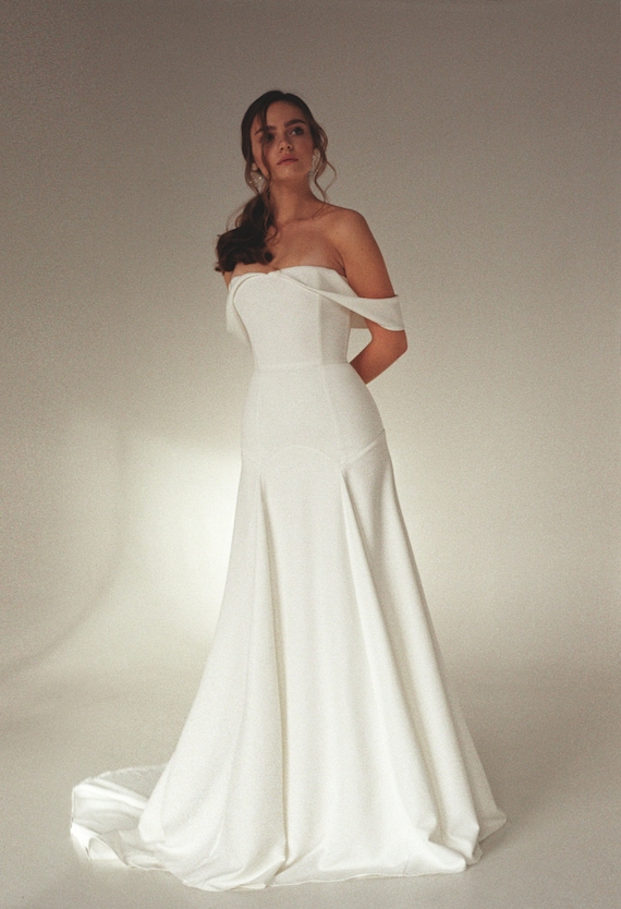 vintage satin wedding gown