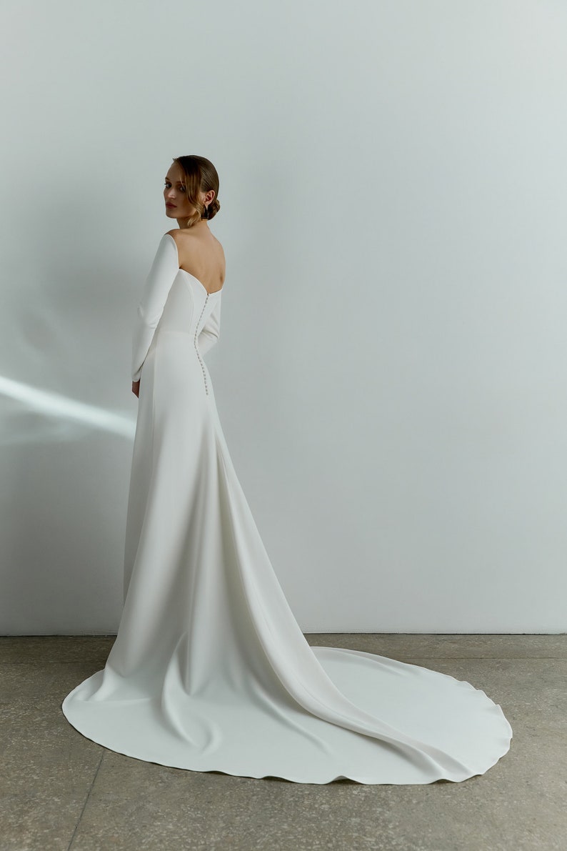 Off Shoulder Maxi Crepe Regular Wedding Dress abbab214u