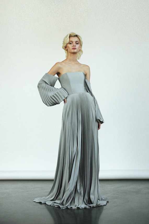 steel grey gown