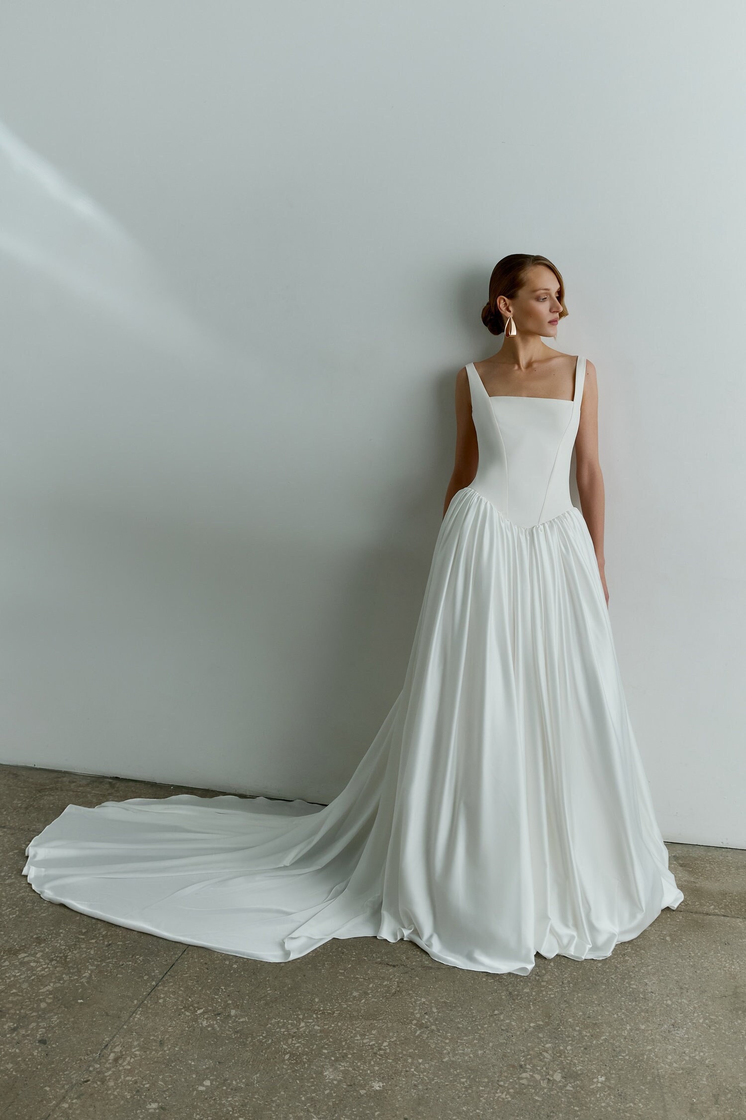 sachin and babi light blue dress Flowing Chiffon Evening Dress