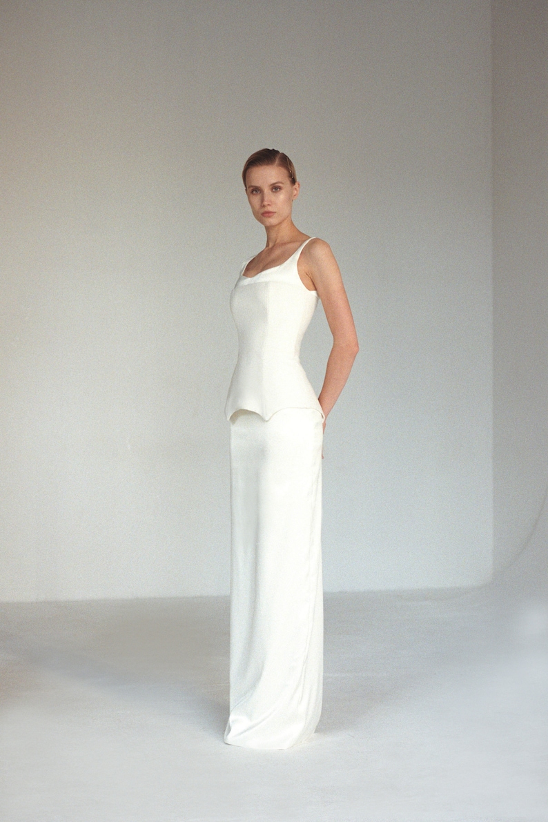 Sheath wedding dress with corset bodice ETUN by Milamira