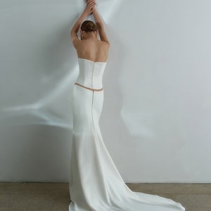 Minimalist Two-piece Wedding Dress Modern Crepe Bridal - Etsy