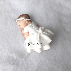 Miniature Baby Girl With Miniature White Fimo Christening Etsy
