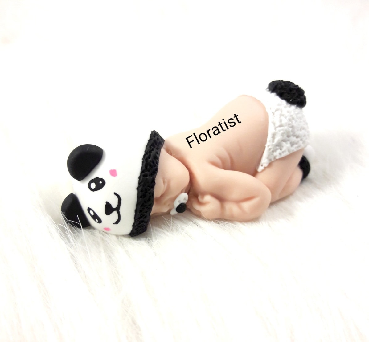 Plusieurs Modeles Bébé Panda Miniature en Fimo à Personnaliser Pour Baptême, Anniversaire, Naissance