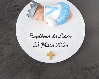 plaque bébé miniature garçon prince pour baptême , anniversaire