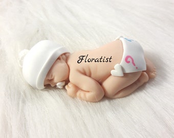 miniature baby announcement pregnancy diaper and bonnet