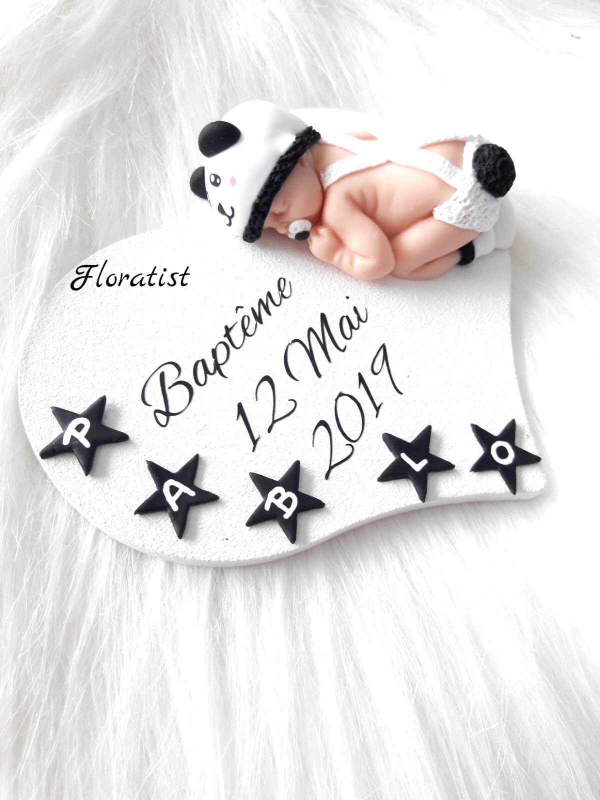 Versions Animal Birthday Baptism Plaque With Baby Miniature Etsy