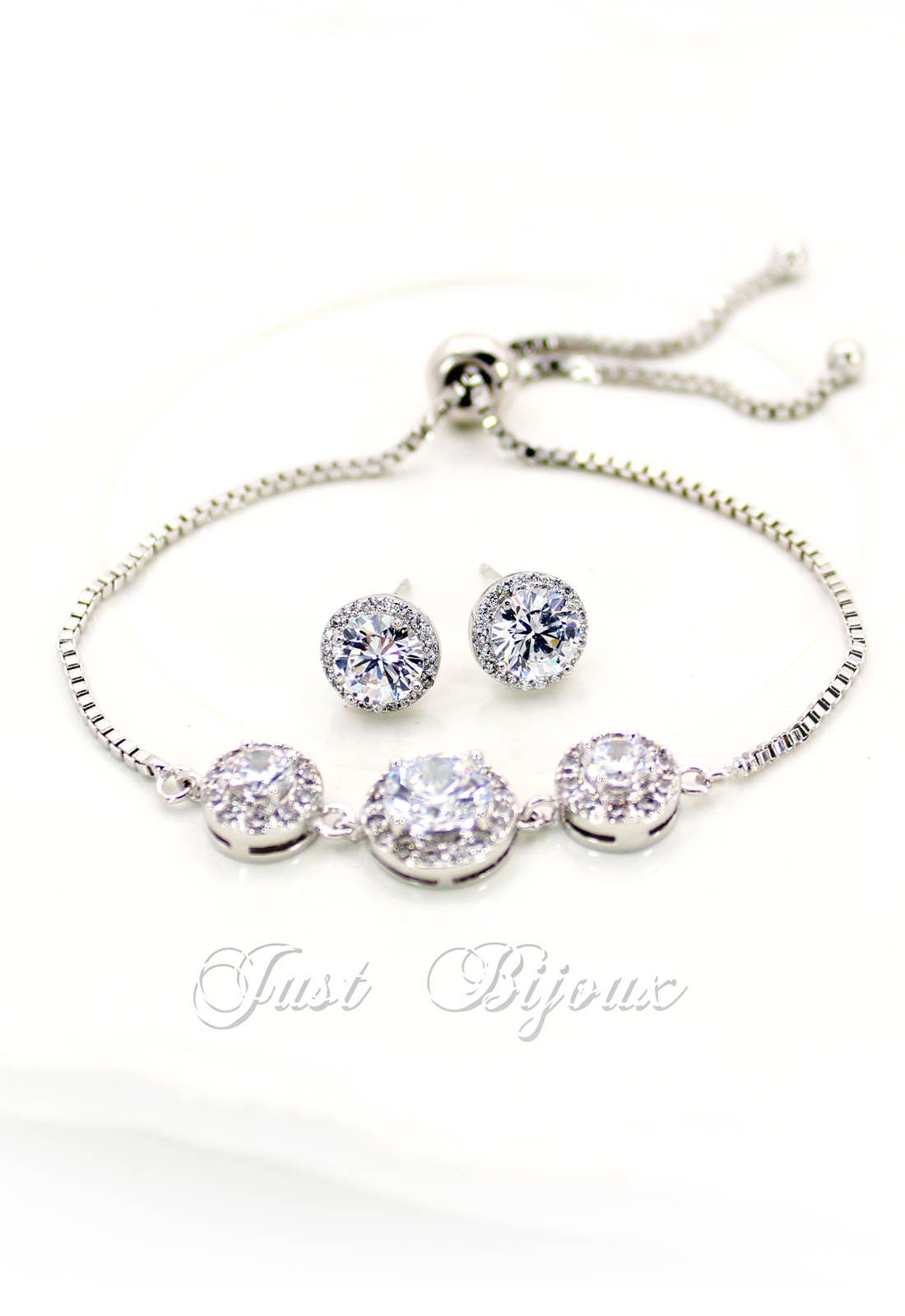 Wedding Earrings Bracelet set Rose gold Zirconia Earrings Etsy