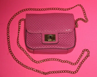 Ladies' ~Juicy Couture~ Pink Leather Mini Gretchen Shoulder Bag 6' x 5"