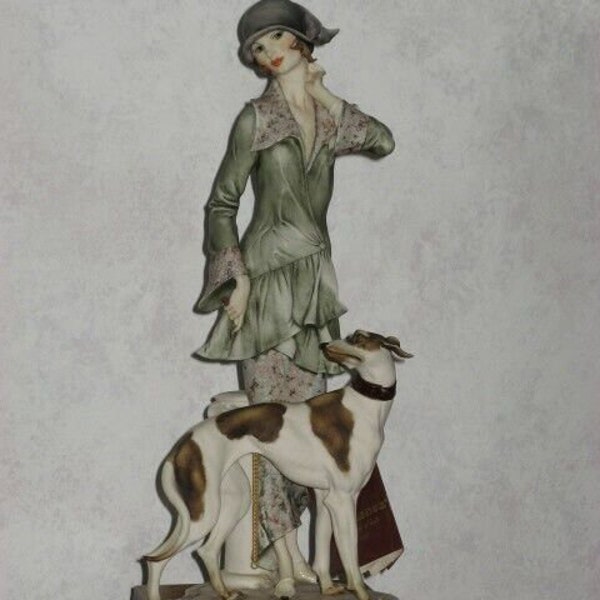 1992 Giuseppe Armani Italy ~Lady with Greyhound~ 15.5" Sculpture Florence 241/5000