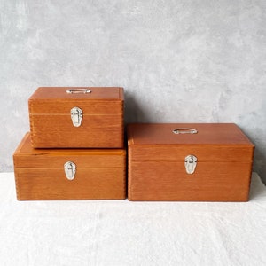 Boîte à outils de trousse de premiers soins en bois Classiky - Boîte de rangement d'artisanat japonais en 3 tailles pour outils de couture, papeterie et organisation