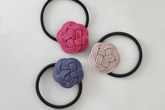 Hare Mizuhiki Hair Elastic – Plum Japanese Decorative Hair Clip for Traditional Knot Art & Styling