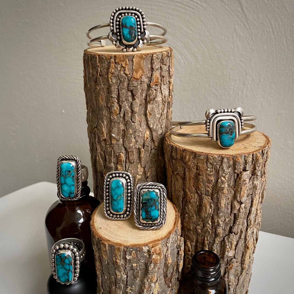 Kingman Turquesa Declaración Anillo / Tamaño 8 / Joyería del | Etsy