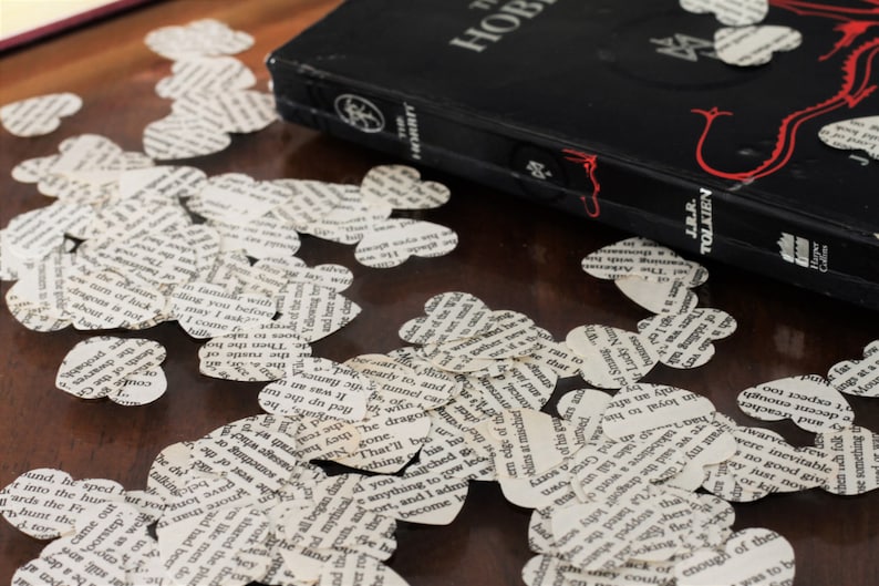 Vintage Confetti Made From Old Book Pages The Hobbit