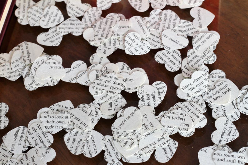 Vintage Confetti Made From Old Book Pages The Hobbit