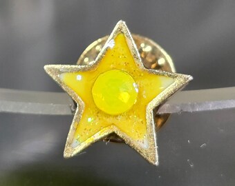 Shining Star Lapel Pin / alcohol ink / Austrian crystal