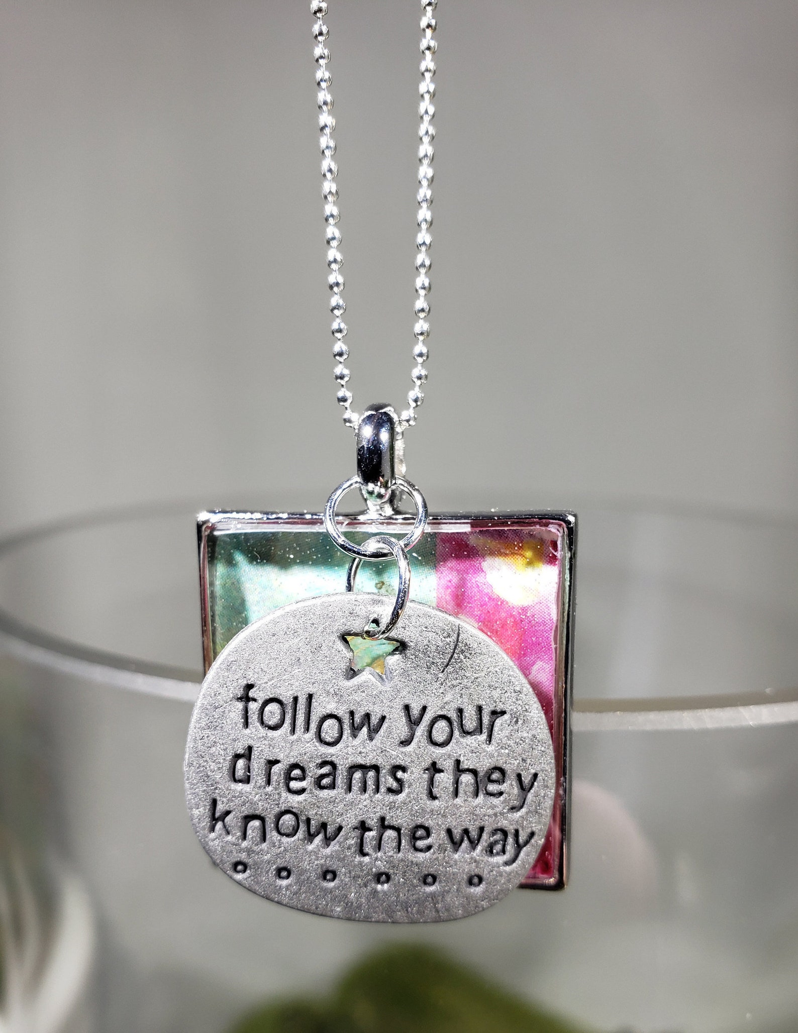 Follow Your Dreams Pendant Necklace / positive affirmation / Etsy