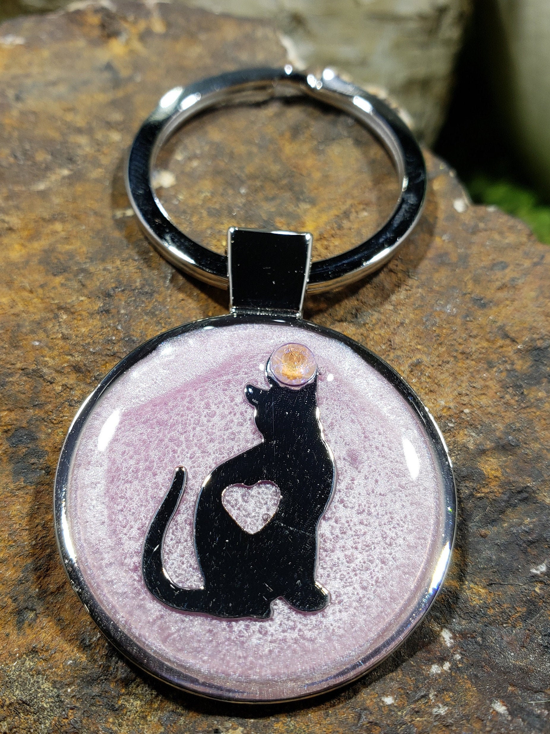 CAT KITTEN FAT CAT LOVE YOU HEART KEYCHAIN CLIP FOR PURSE BAG BACKPACK FOB