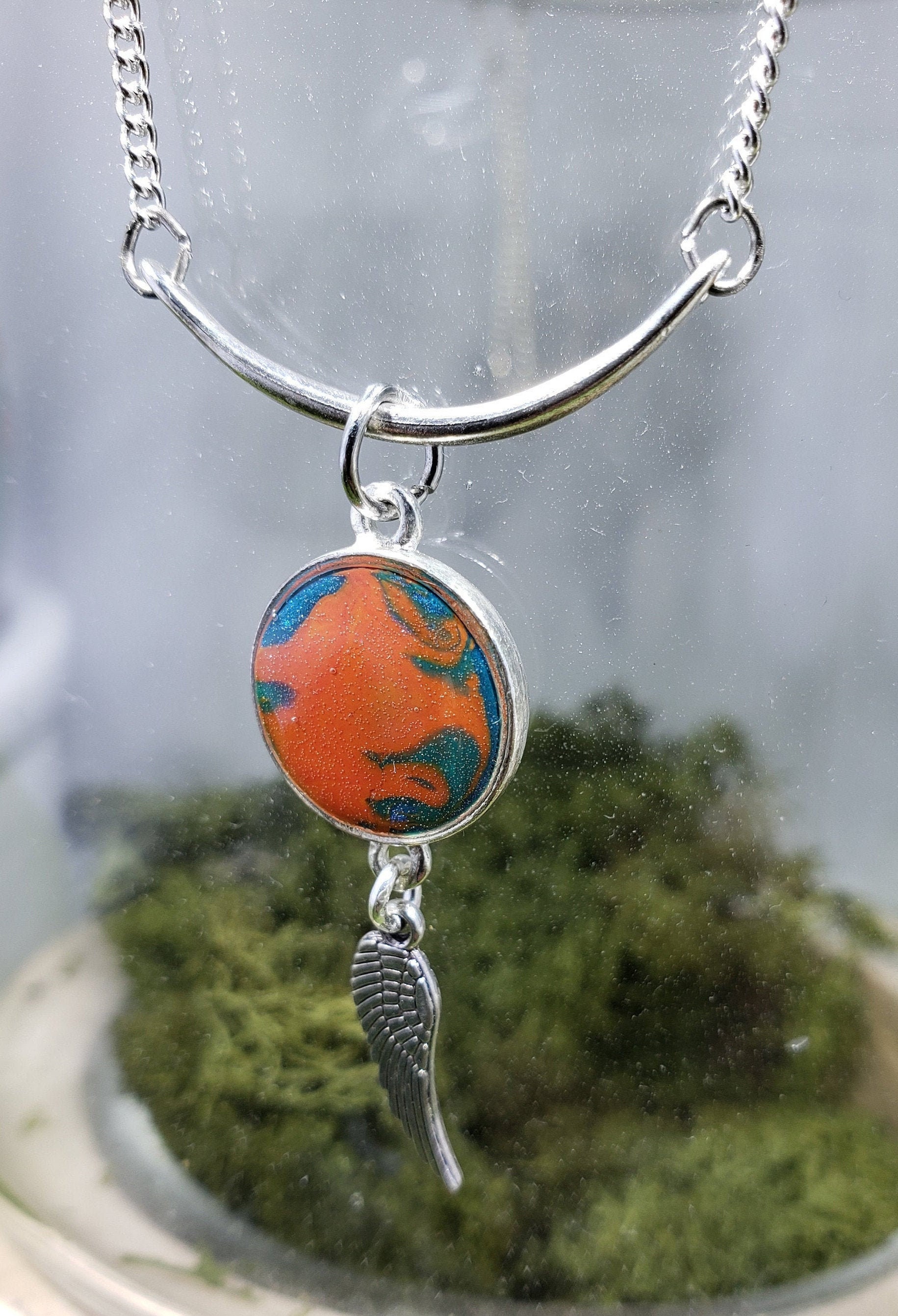 Phoenix Pendant Necklace / silver / unisex Etsy